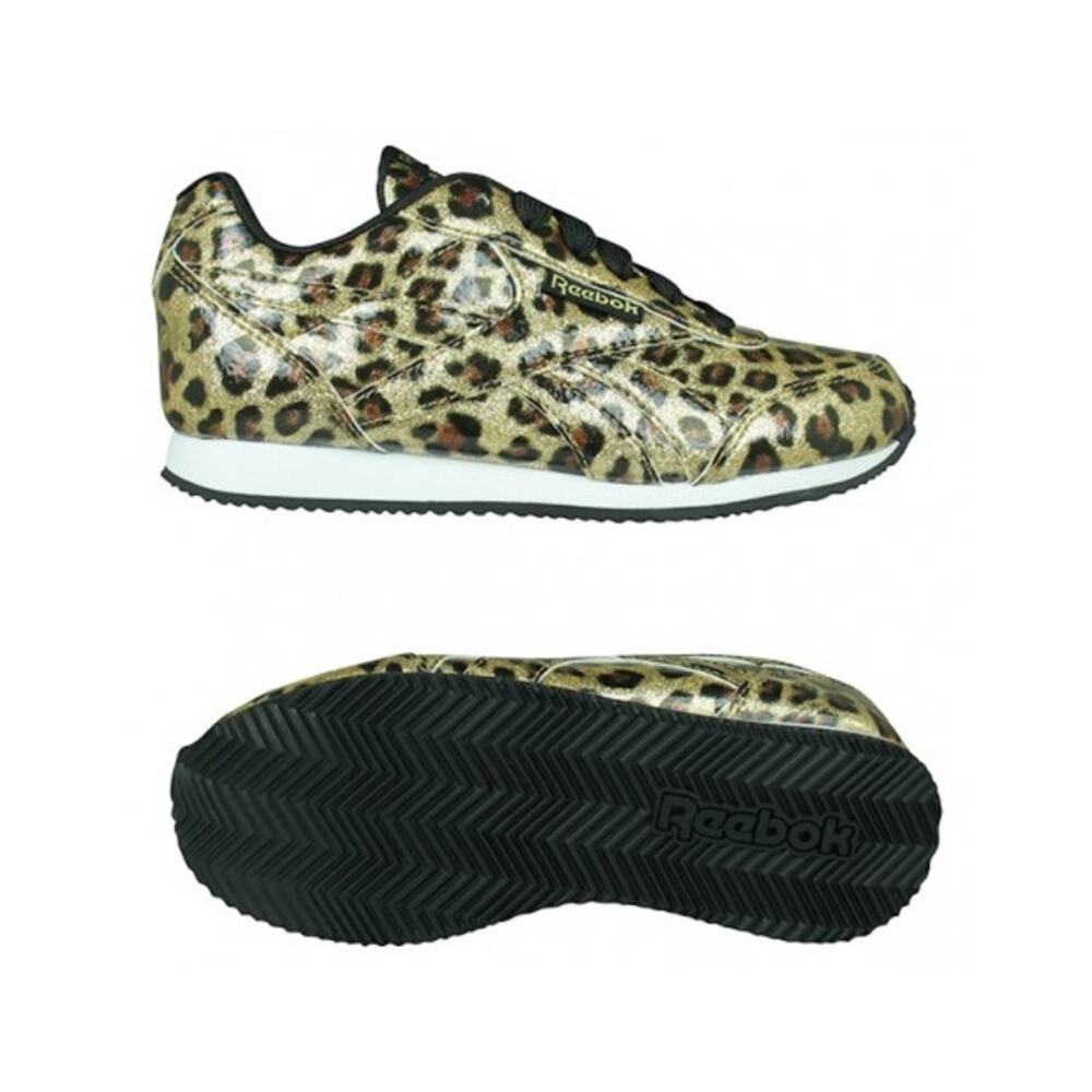 NEW Reebok Royal Sneakers Youth 6Y / Women’s 7.5 White Shoes DV9033 Leopard